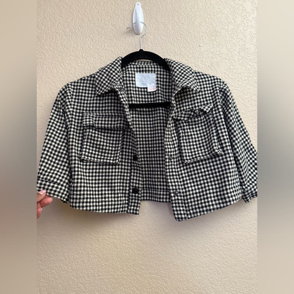 Black and cream Checkered toddler Jacket